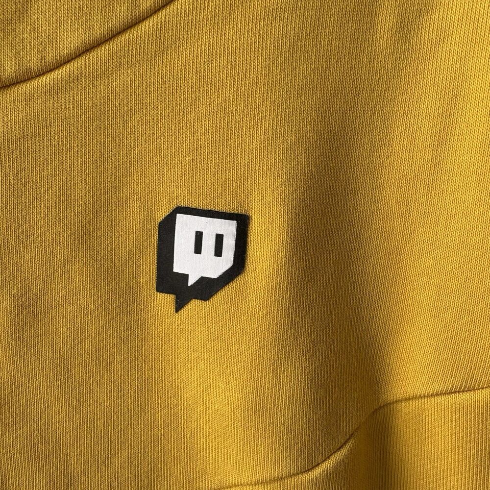 Twitch Women's Yellow Logo Crew Neck Pullover Fleece Cotton Sweatshirt S